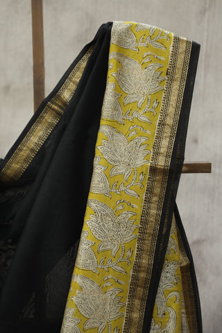 Black HBP Cotton Silk Chanderi Saree - SRBSCS646EX