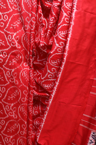 Red Pochampalli Silk Ikat Saree-SRRPSIS80