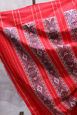 Red Pochampalli Silk Ikat Saree-SRRPSIS80