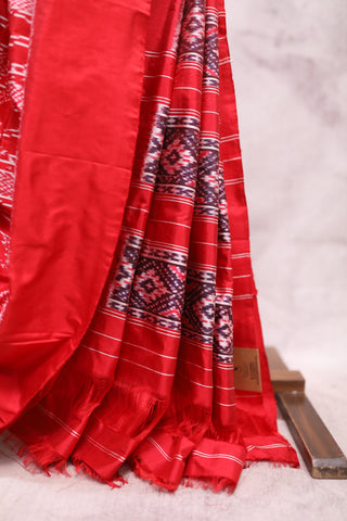 Red Pochampalli Silk Ikat Saree-SRRPSIS77