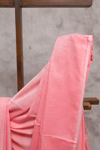 Pastel Peach Mulmul Cotton Saree-SRPPMCS98