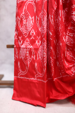 Red Pochampalli Silk Ikat Saree-SRRPSIS77