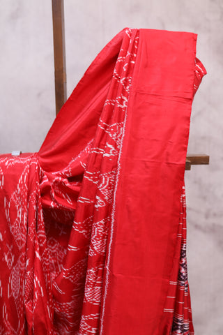 Red Pochampalli Silk Ikat Saree-SRRPSIS77