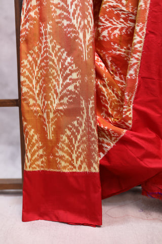 Orange Pochampalli Silk Ikat Saree-SROPSIS78