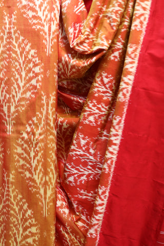 Orange Pochampalli Silk Ikat Saree-SROPSIS78