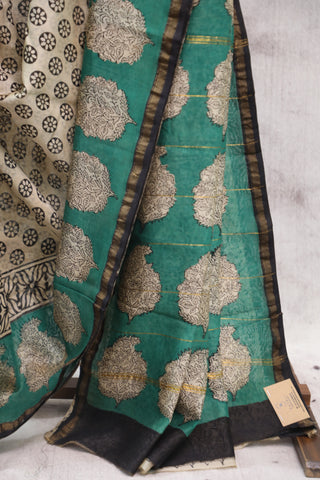 Beige HBP Cotton Silk Saree With Chanderi Border - SRBCSS720