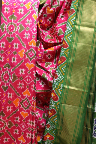 Pink Pochampalli Silk Ikat Saree-SRPPSIS75