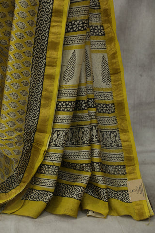 Yellow HBP Cotton Silk Chanderi Saree - SRYSCS651EX