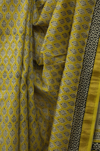 Yellow HBP Cotton Silk Chanderi Saree - SRYSCS651EX