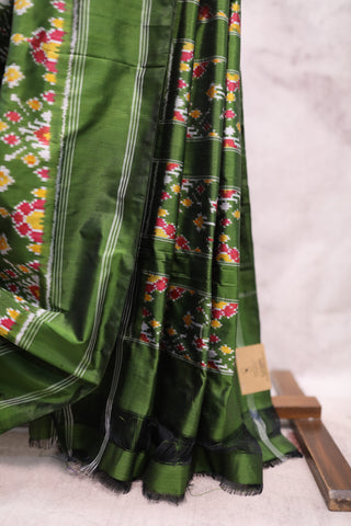 Green Pochampalli Silk Ikat Saree-SRGPSIS72