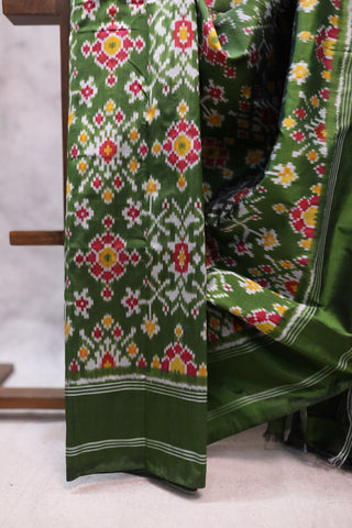 Green Pochampalli Silk Ikat Saree-SRGPSIS72