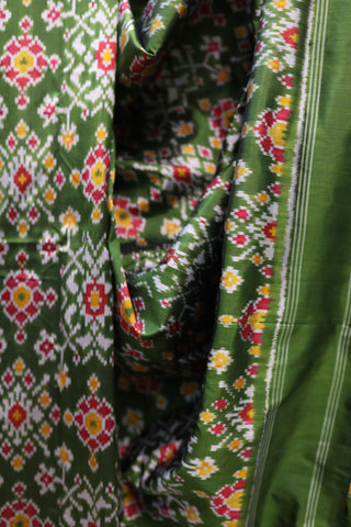 Green Pochampalli Silk Ikat Saree-SRGPSIS72