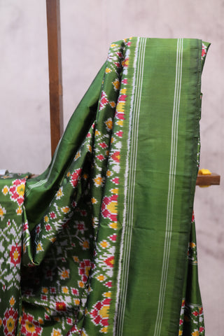 Green Pochampalli Silk Ikat Saree-SRGPSIS72