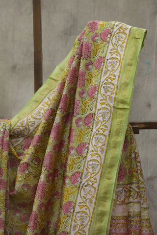 Green HBP Cotton Silk Chanderi Saree - SRGCSCS647