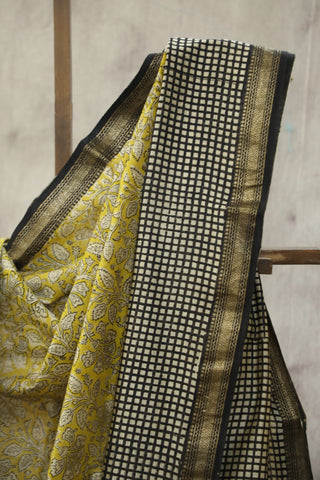 Yellow HBP Cotton Silk Chanderi Saree - SRYSCS654EX