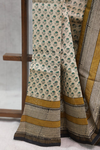 Beige HBP Cotton Silk Saree With Chanderi Border - SRBCSS716