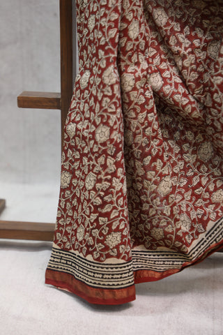 Red HBP Cotton Silk Saree With Chanderi Border - SRRCSS715