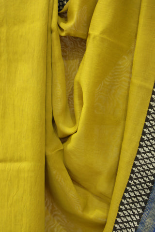 Yellow HBP Cotton Silk Saree With Maheshwari Border - SRYCSS754