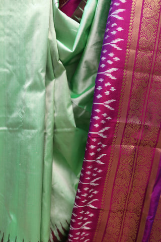 Pista Pochampalli Silk Ikat Saree-SRPPSIS95