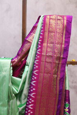 Pista Pochampalli Silk Ikat Saree-SRPPSIS95