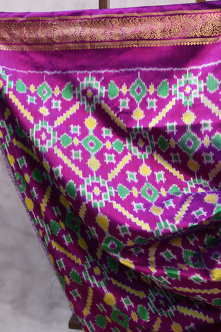 Pista Pochampalli Silk Ikat Saree-SRPPSIS95