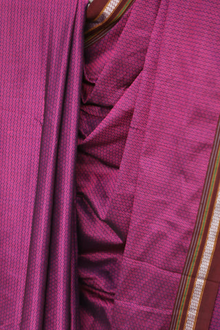 Pink Plain Khun Saree With Magenta Border - SRPPKS221