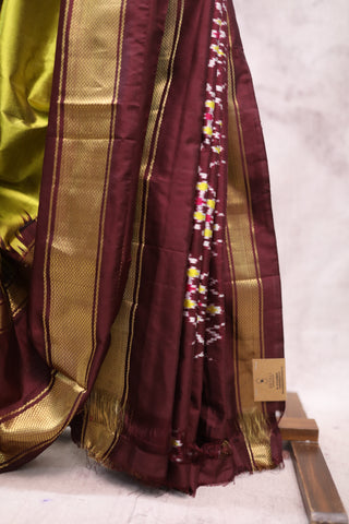 Pear Green Pochampalli Silk Ikat Saree-SRPGPSIS90