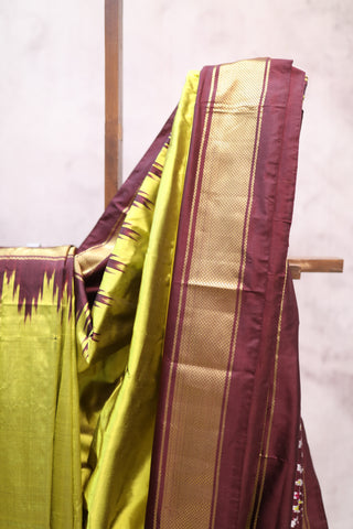 Pear Green Pochampalli Silk Ikat Saree-SRPGPSIS90