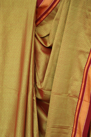 Yellow Plain Khun Saree With Border-SRYPKS257