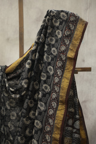 Black HBP Cotton Silk Chanderi Saree - SRBCSCS642