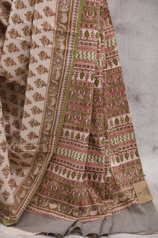 Cream HBP Cotton Saree - SRCHCS1310