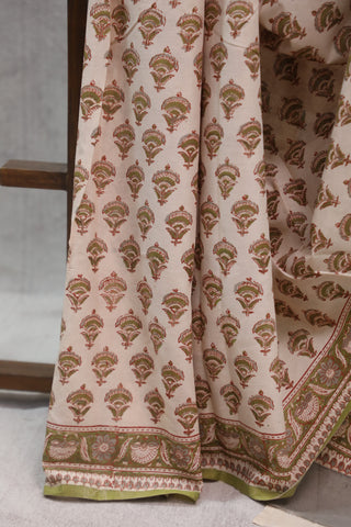 Cream HBP Cotton Saree - SRCHCS1310