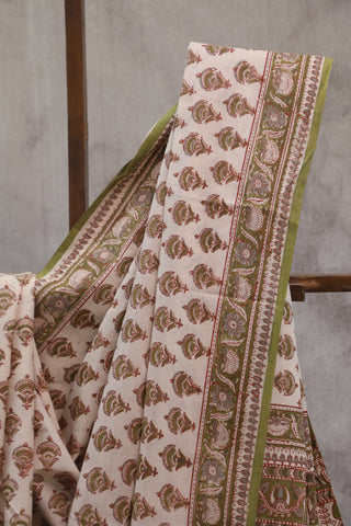 Cream HBP Cotton Saree - SRCHCS1310