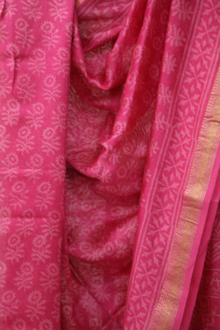 Pink HBP Cotton Silk Saree With Maheshwari Border - SRPCSS749