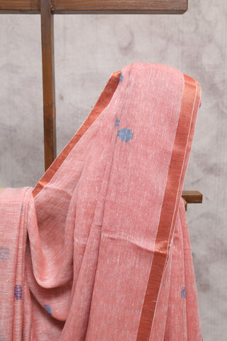 Mauve Linen Jamdani Saree - SRMLJS168