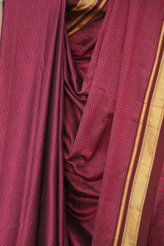 Magenta Plain Khun Saree With Maroon Border-SRMPKS258