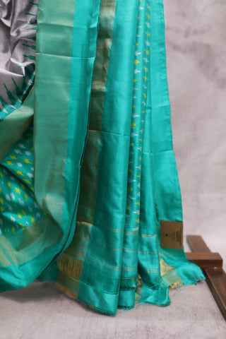 Grey Pochampalli Silk Ikat Saree-SRGPSIS84