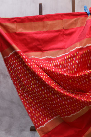 Off-White Pochampalli Silk Ikat Saree-SROWPSIS85