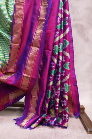 Green Pochampalli Silk Ikat Saree-SRGPSIS83