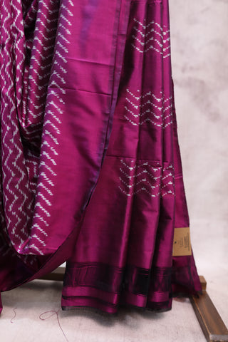 Wine Pochampalli Silk Ikat Saree-SRWPSIS113