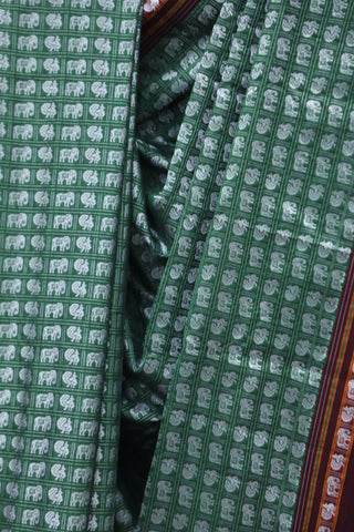 Green Hathi Mor Khun Saree - SRGHMKS44