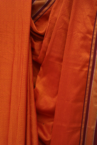 Orange Plain Khun Saree With Maroon Border-SROPKS260