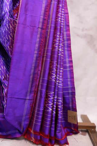 Two Tone Violet Pochampalli Silk Ikat Saree-SRTTVPSIS112