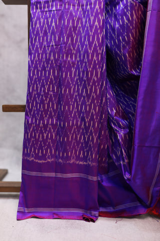 Two Tone Violet Pochampalli Silk Ikat Saree-SRTTVPSIS112