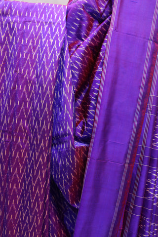 Two Tone Violet Pochampalli Silk Ikat Saree-SRTTVPSIS112