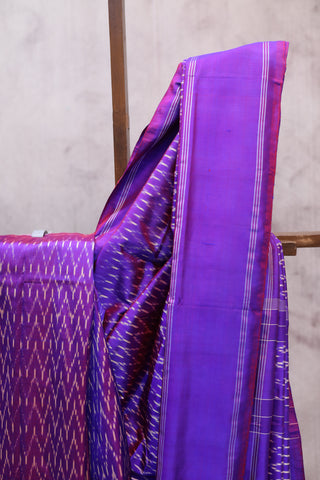 Two Tone Violet Pochampalli Silk Ikat Saree-SRTTVPSIS112