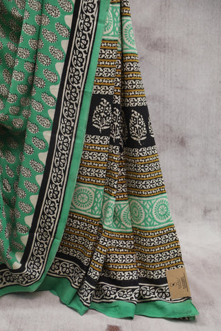 Green HBP Cotton Saree - SRGHCS1302