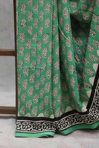 Green HBP Cotton Saree - SRGHCS1302