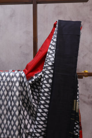 Grey Pochampalli Silk Ikat Saree-SRGPSIS115