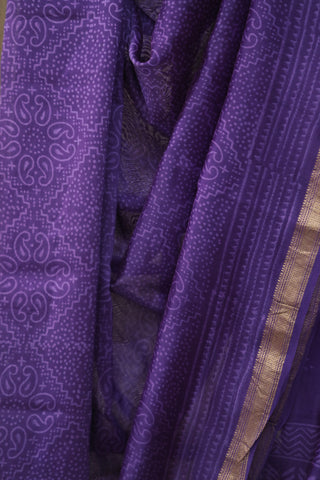 Purple HBP Cotton Silk Saree With Maheshwari Border - SRPCSS742